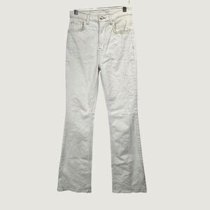 Current Elliott Flare Jeans 26 Cream High Rise Boho Minimalist Neutral‎ Chic